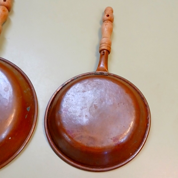 Vintage hammered copper pans